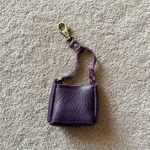 Portland leather teeny tiny triangle keychain